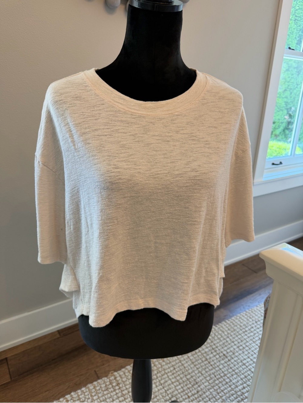 Chelsea & Violet Light Pink Short-Sleeve Boxy High-Low Top